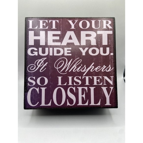 Wooden Box Keepsake Gift Quote Cards Love Letter Let Your Heart Guide You Saying - Picture 1 of 7